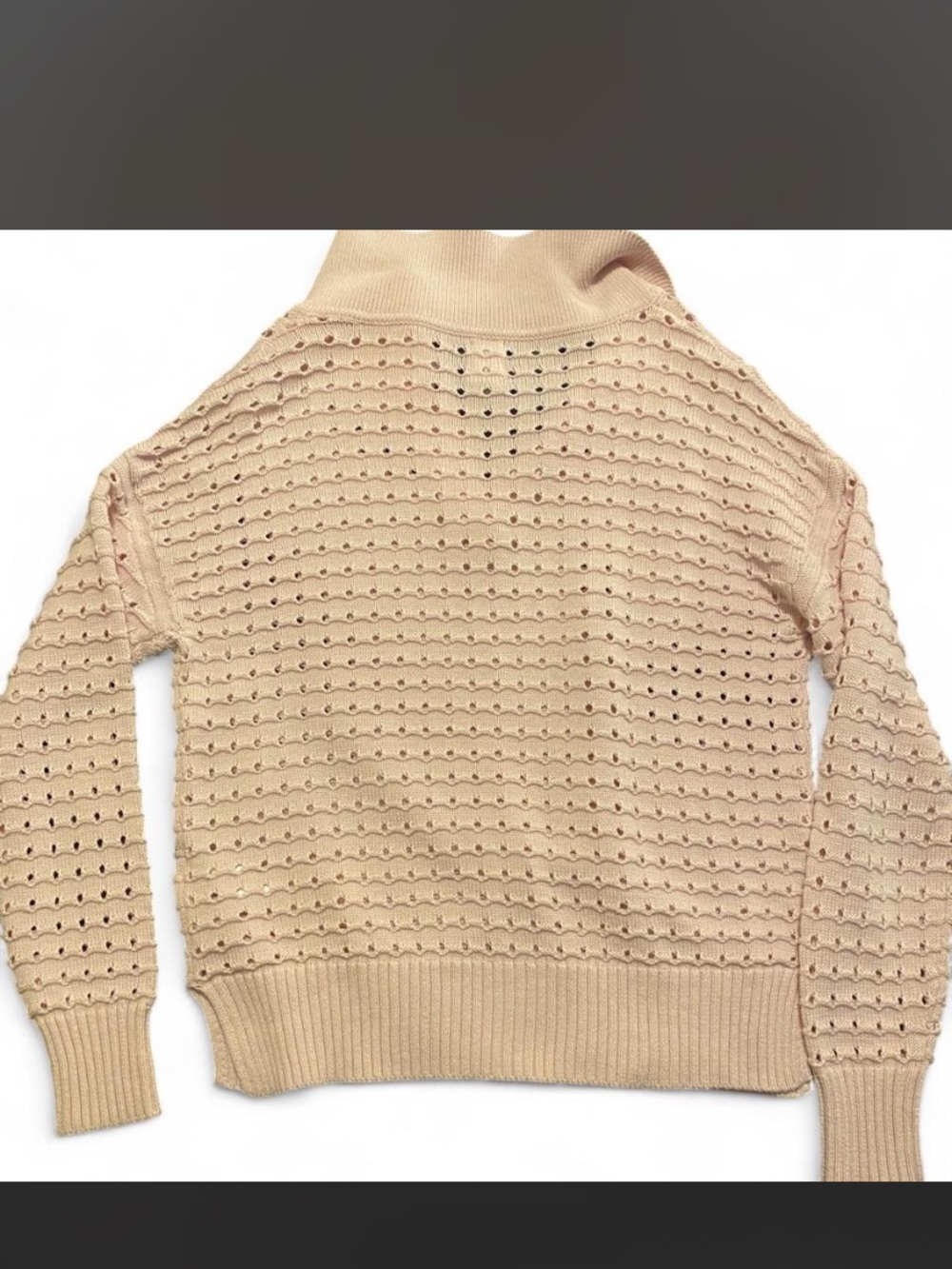 Joie Pink Open-Knit Collared Polo Pullover Sweater - Picture 3 of 5